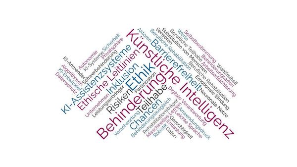 Wörterwolke zur Arbeitsgruppe Ethik, KI & Behinderung