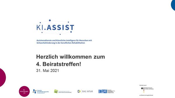 Deckblatt der Präsentation zum 4. Beiratstreffen