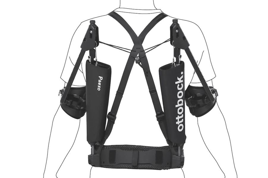 Das Exoskelett, Paexo Shoulder, ist abgebildet